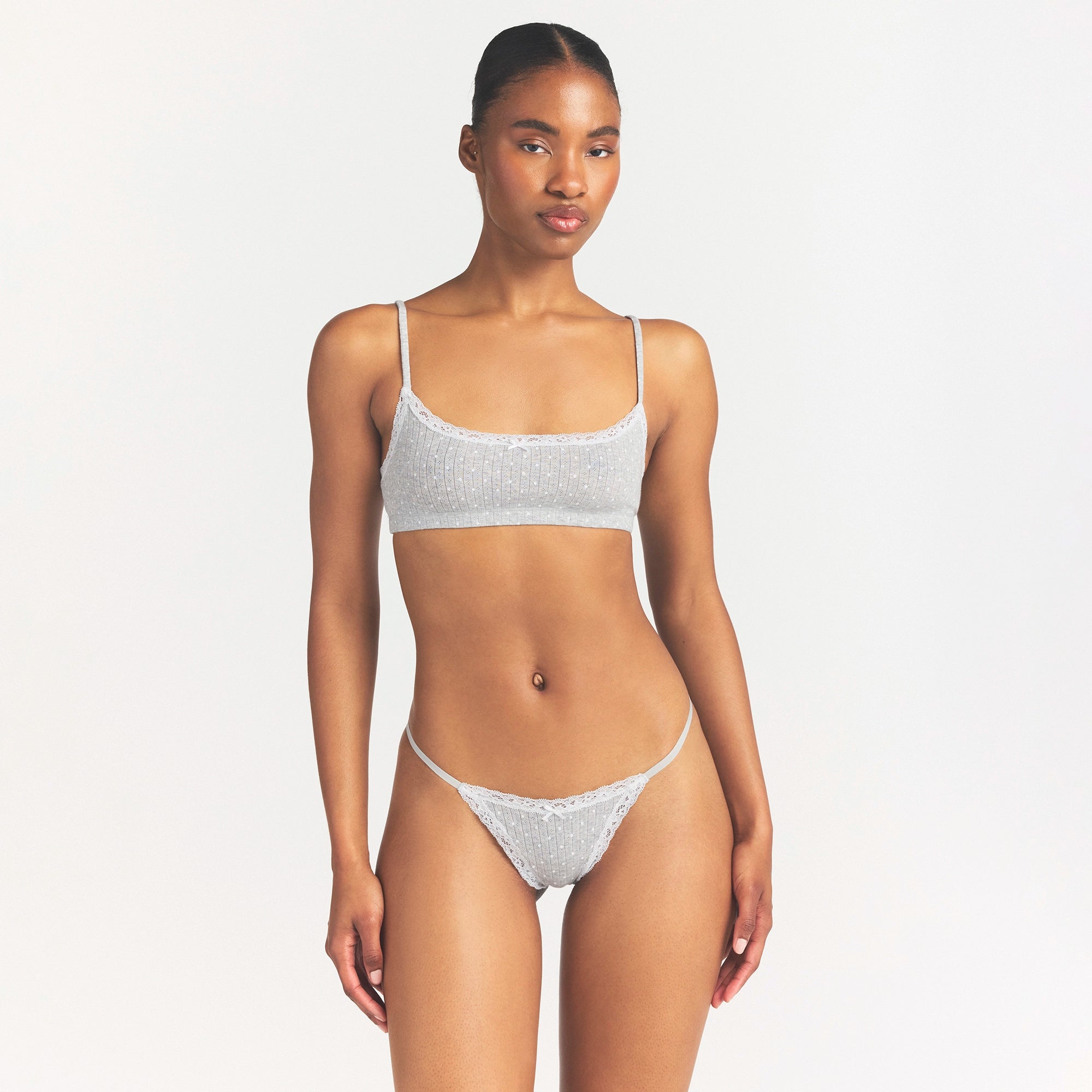 POINTELLE LACE STRING THONG