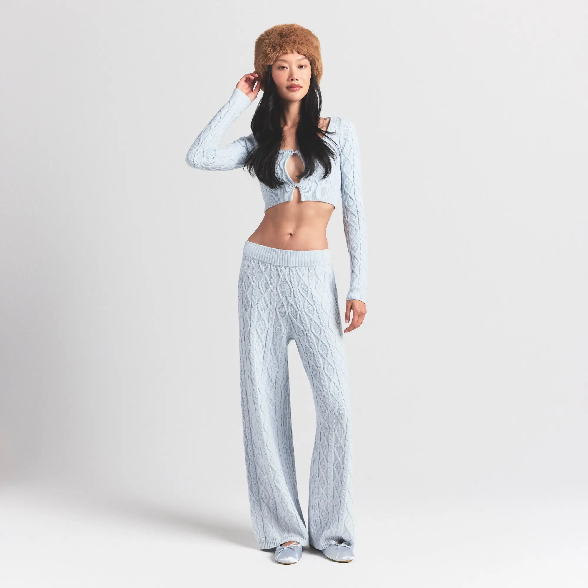 Cable Knit Straight Leg Pant