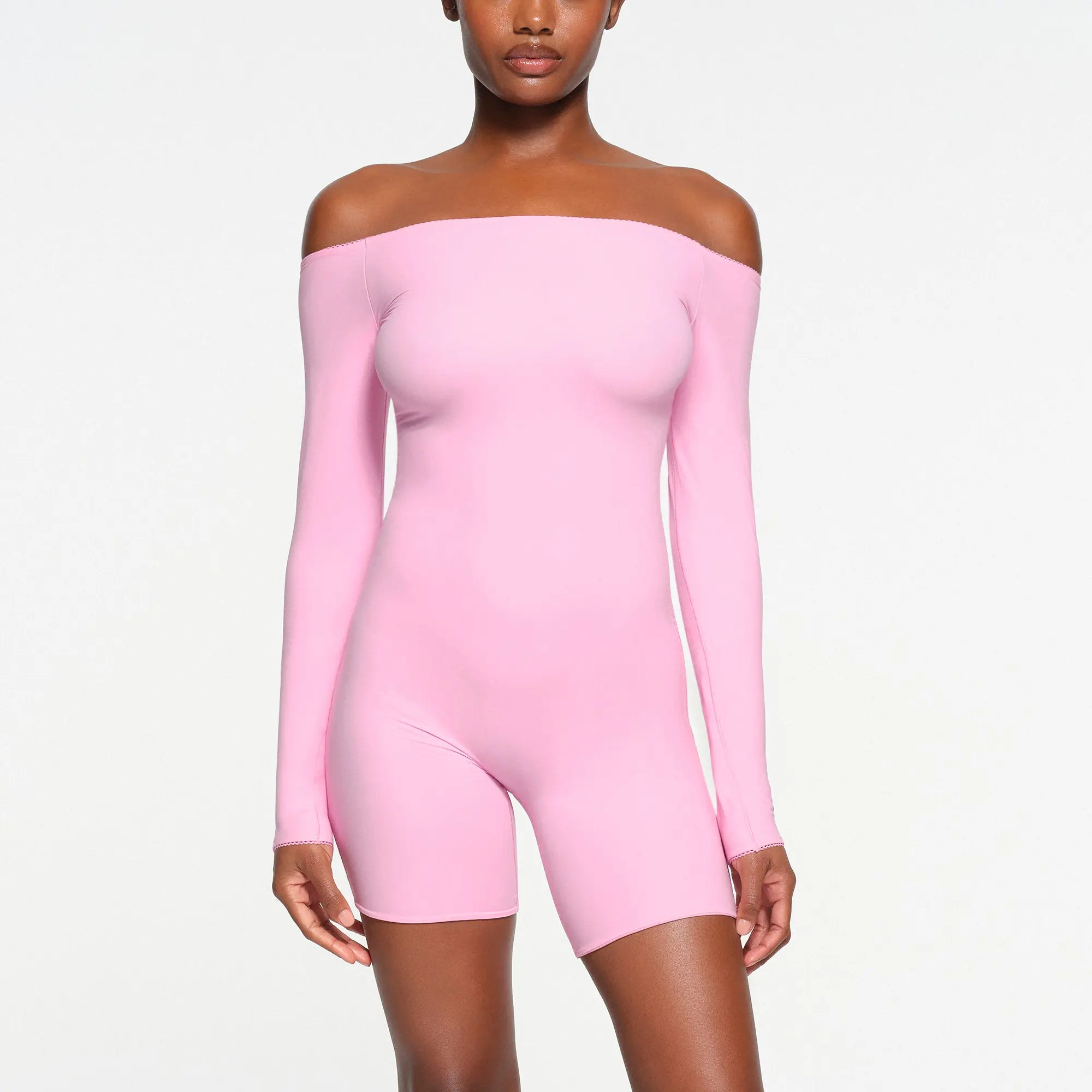 Picot Off The Shoulder Onesie