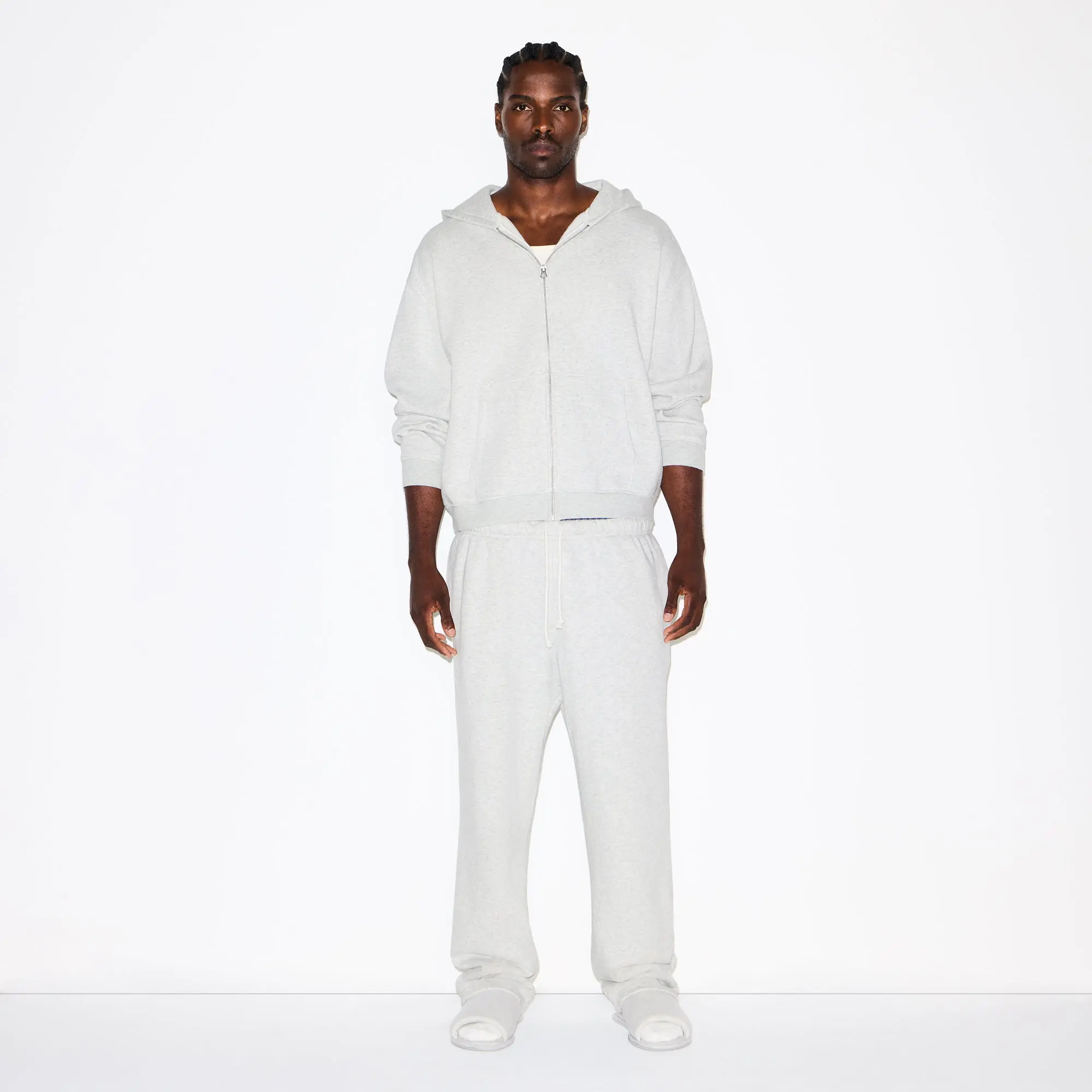 Mens Relaxed Zip Up Hoodie