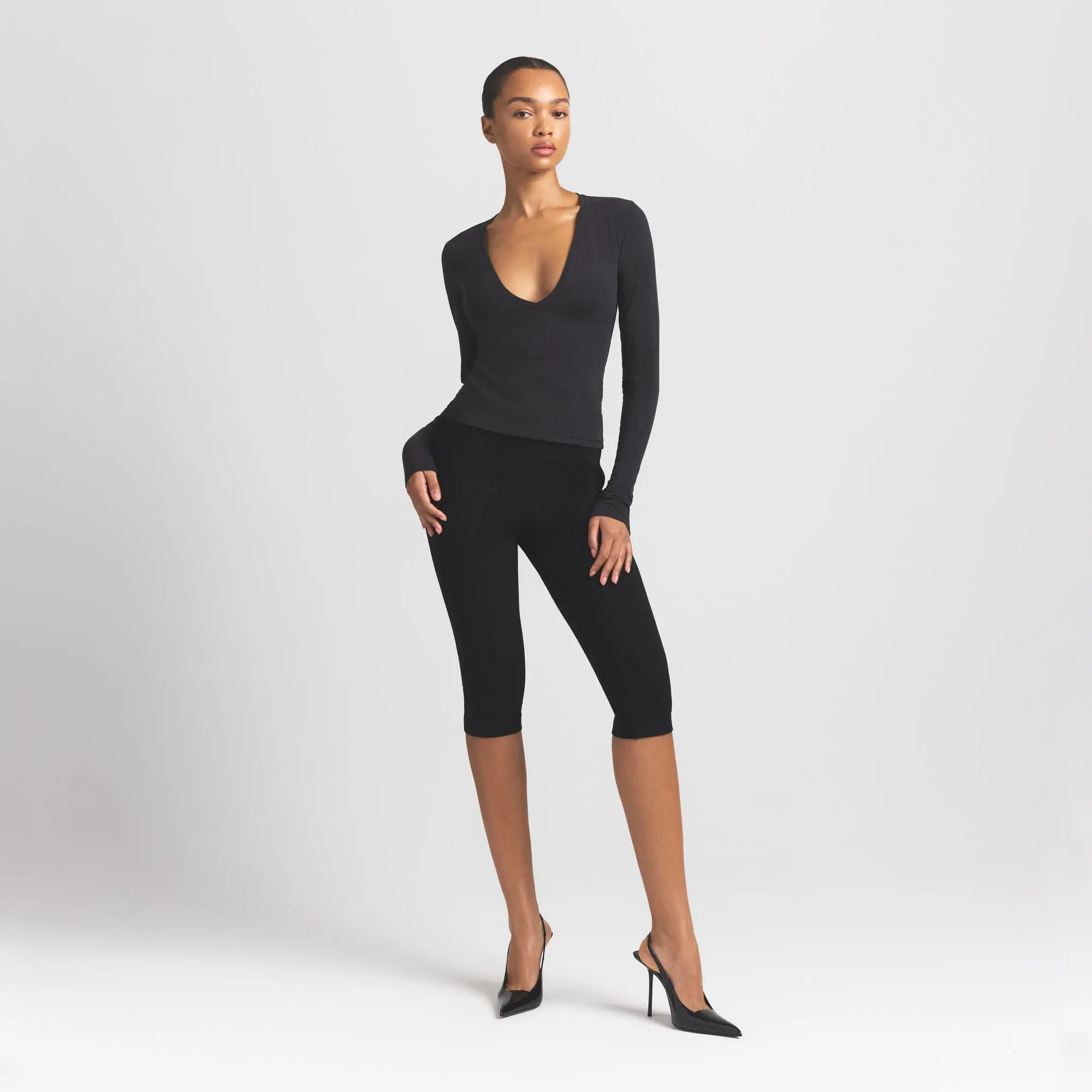 Long Sleeve Plunge Top