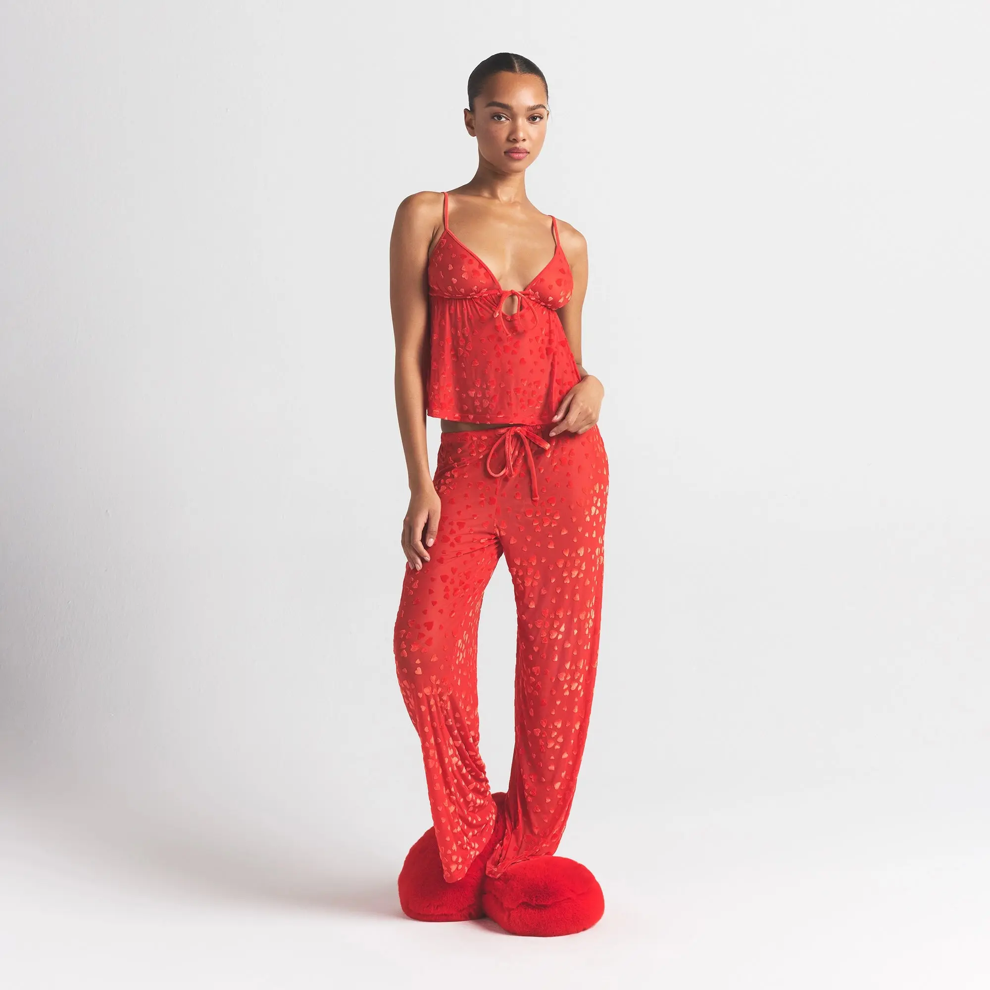 Sheer Velvet Cami And Pant Set