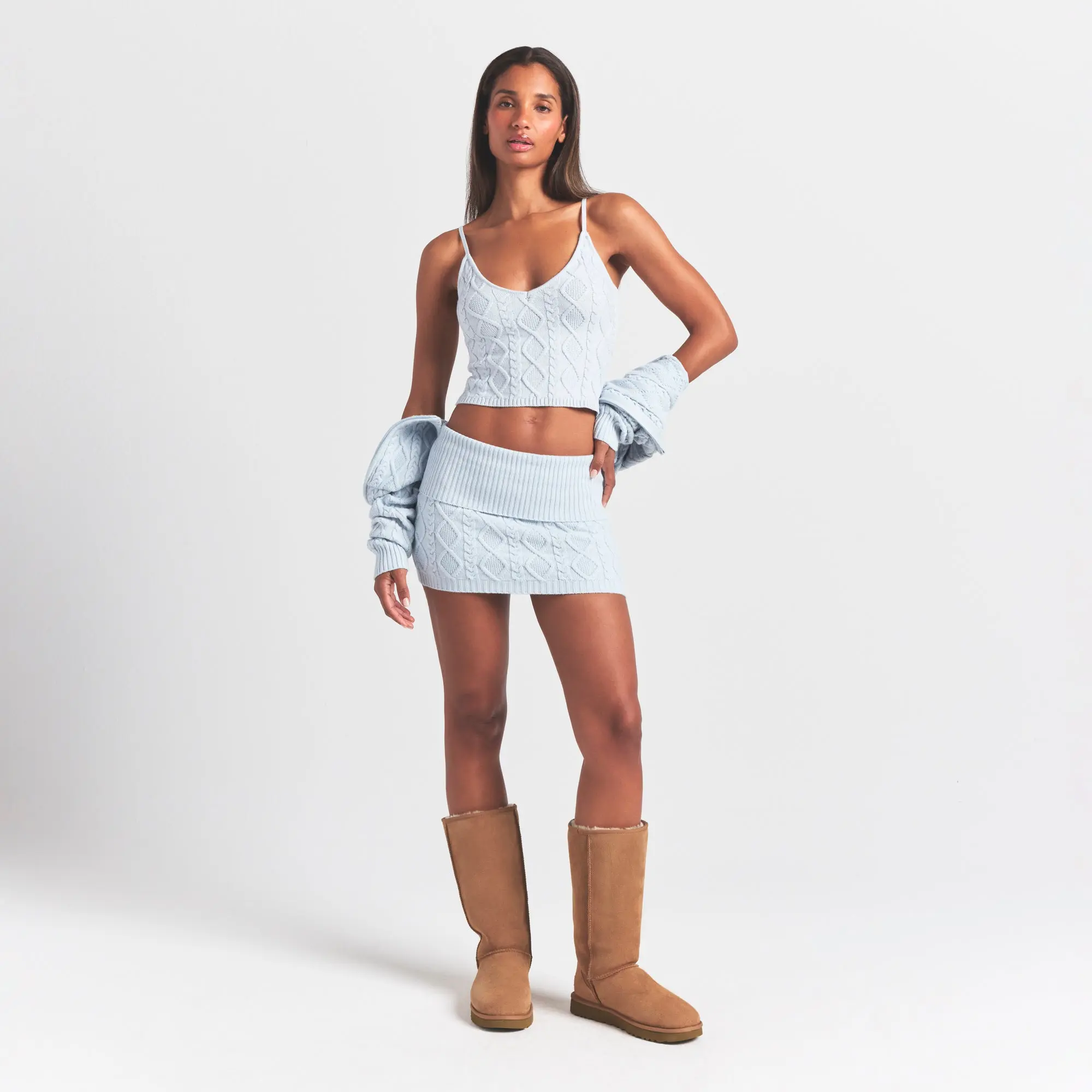 Cable Knit Mini Skirt
