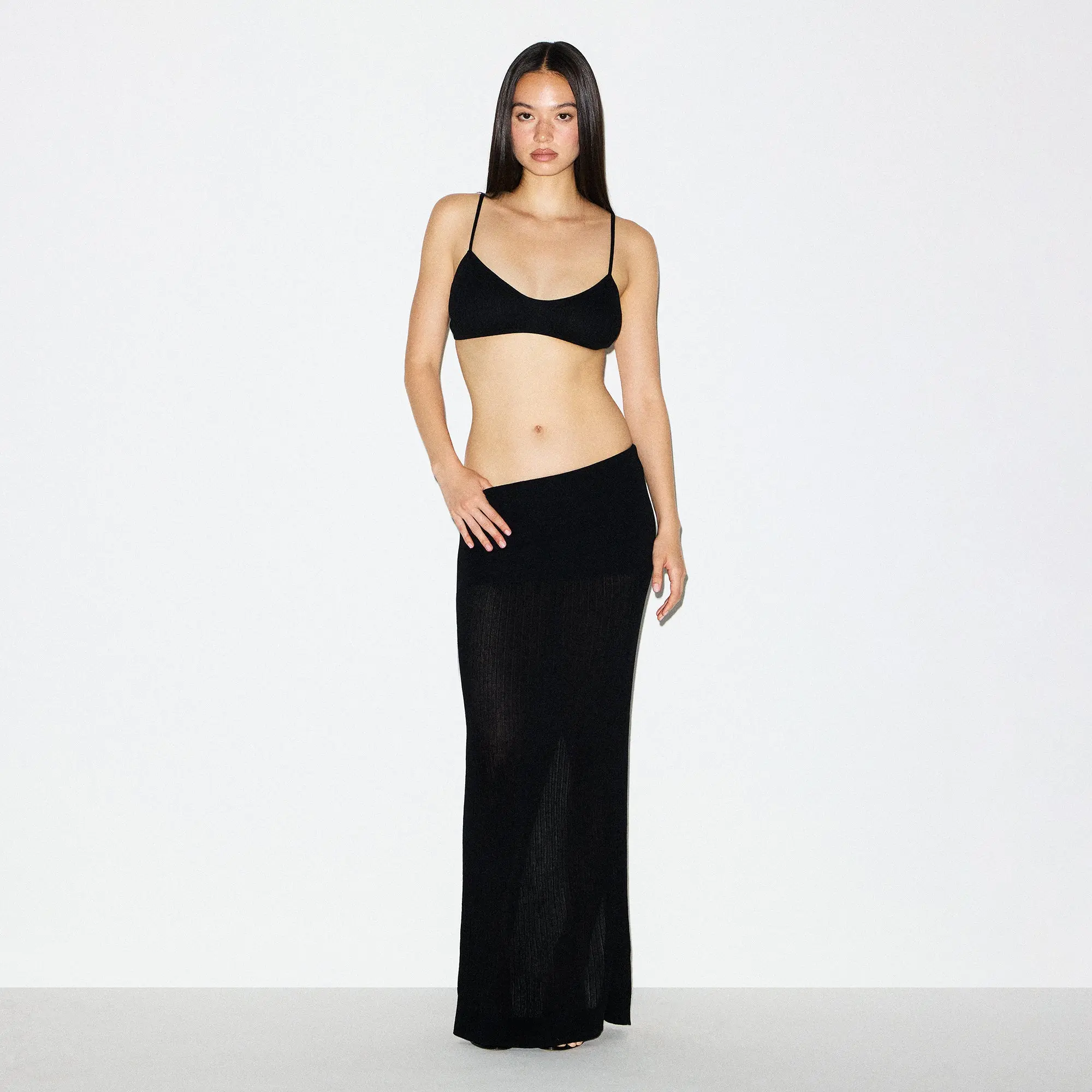Foldover Long Skirt