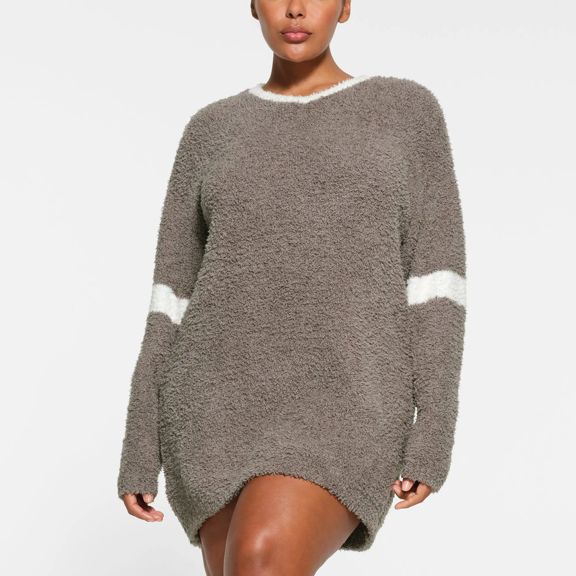Knit V Neck Mini Dress