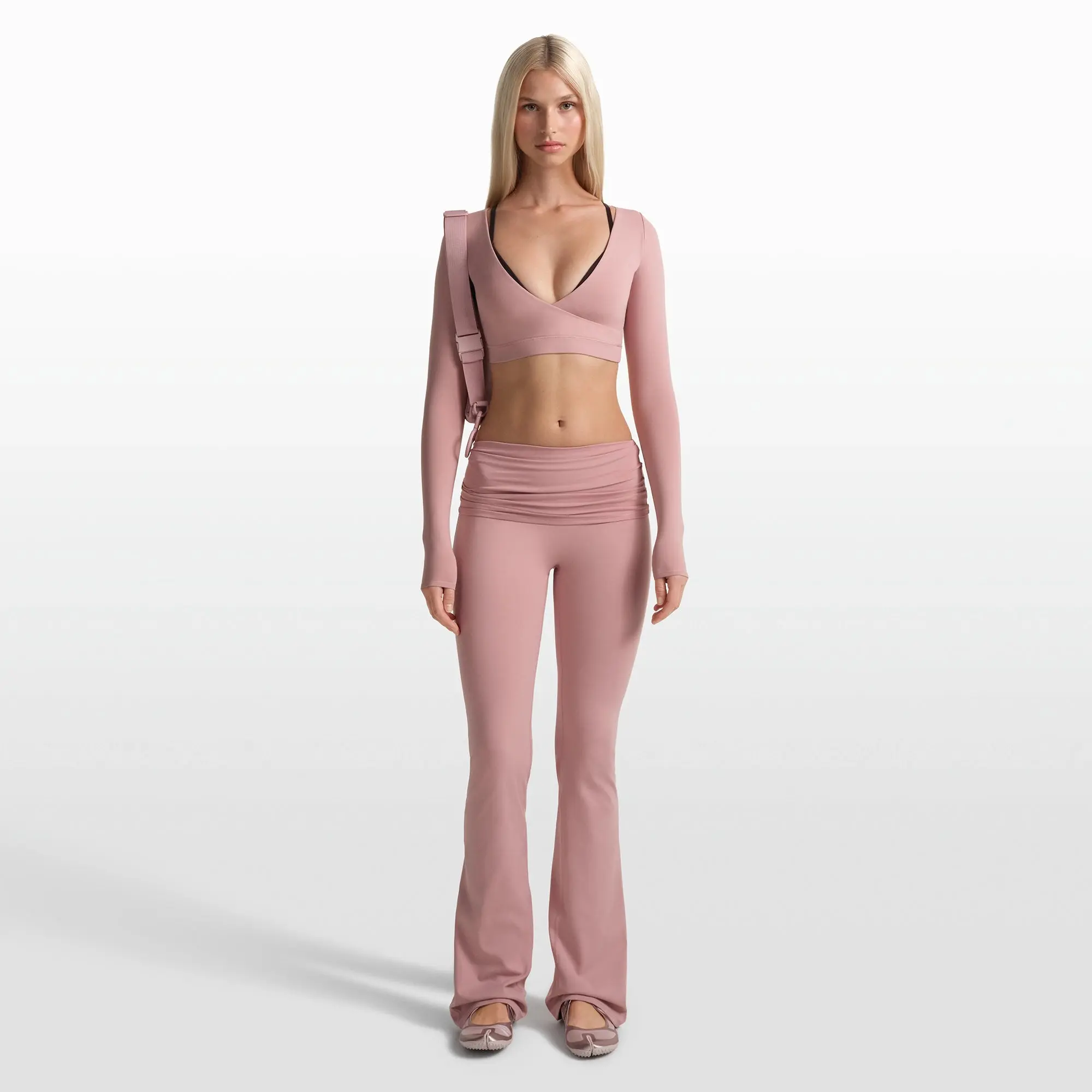 Foldover Slim Flare Legging